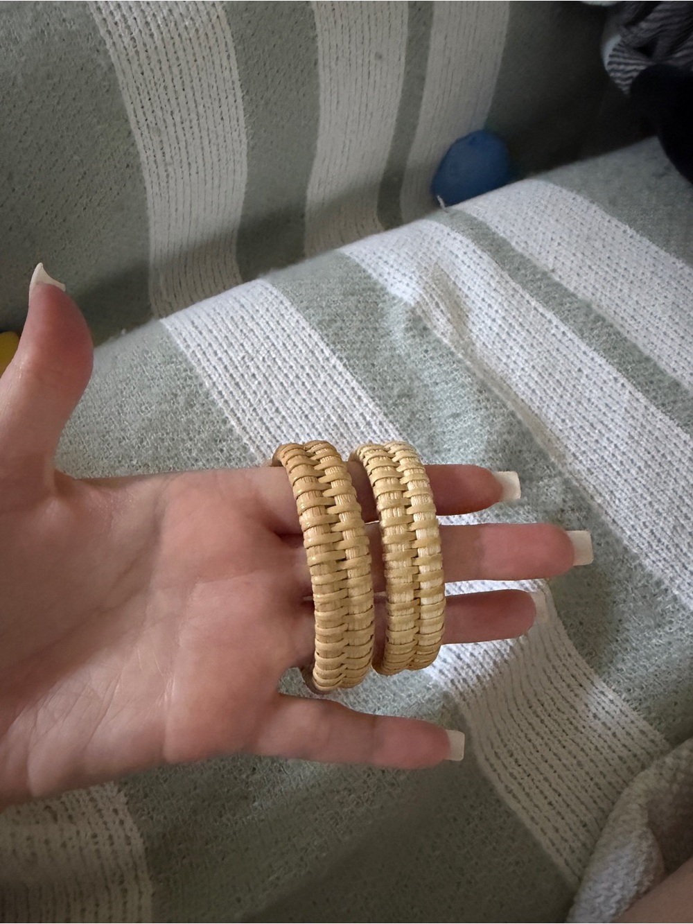 Nantucket Woven Bracelet Acrylic Ivory Shell Accent Cuff - Women Jewelry - Picture 8 of 8